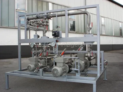 Transportable Blendinganlage vor der Auslieferung